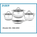 BỘ NỒI CHẢO BELLY BLACK CUBE 7 MÓN CAO CẤP KIỂM ĐỊNH TUV B-GEM BG-988ARIC