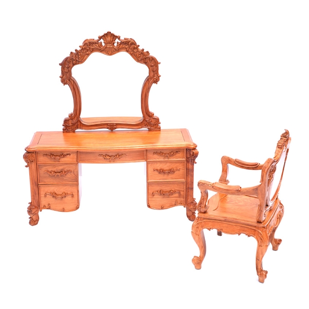 Bộ Bàn Phấn Gỗ Gõ Đỏ