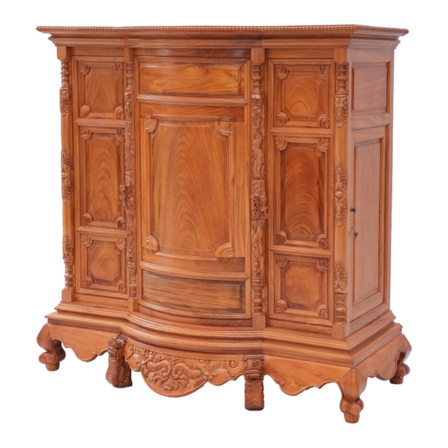 Tủ Thờ Gỗ Gõ Đỏ Cong TN01