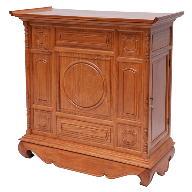 Tủ Thờ Gỗ Gõ Đỏ Mặt Trăng TN01