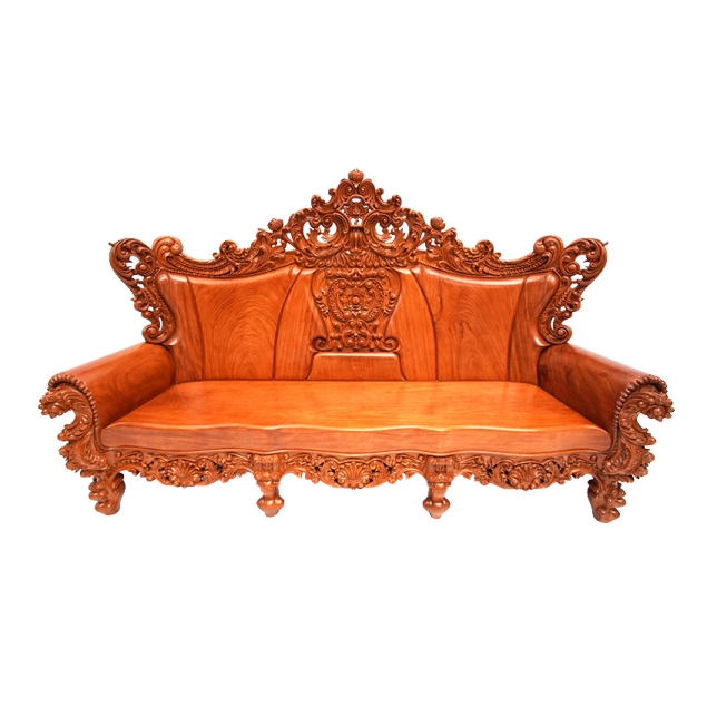 Ghế Salon Hoàng Gia Gỗ Gõ Đỏ 03 Chỗ Ngồi
