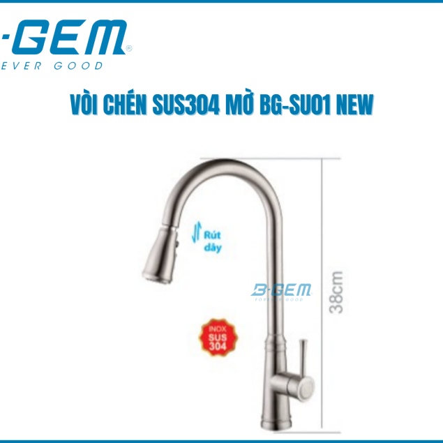 VÒI CHÉN SUS304 INOX MỜ B-GEM BG-SU01NEW