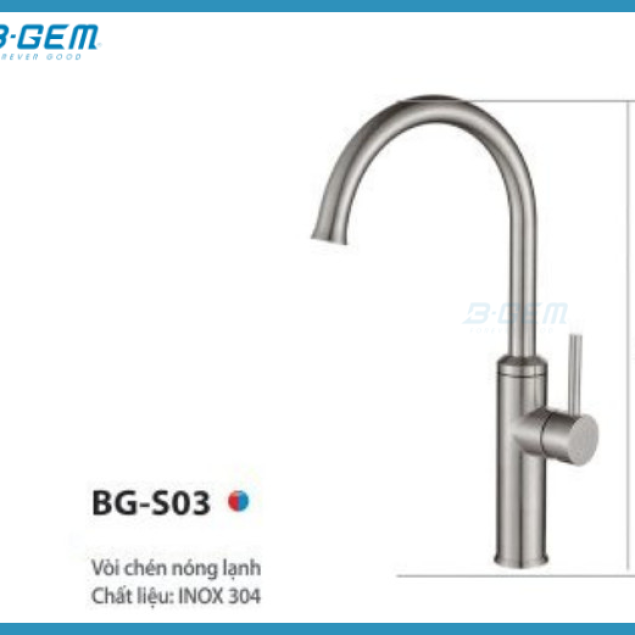 VÒI CHÉN SUS304 INOX MỜ DÁNG CỔ ĐIỂN B-GEM BG-S03