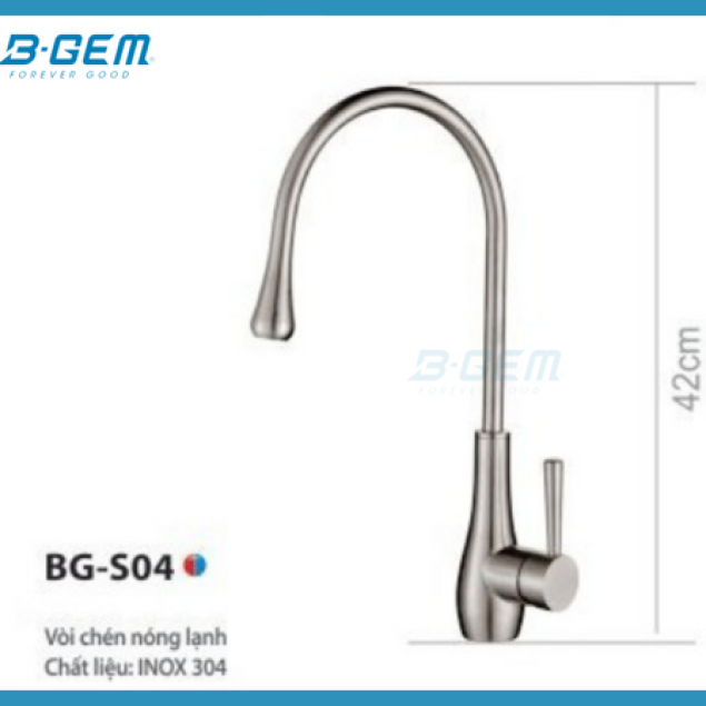 VÒI CHÉN SUS304 INOX MỜ DÁNG CỔ ĐIỂN B-GEM BG-S04